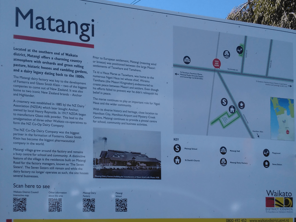 Matangi Information sign by the Rumbling Tum