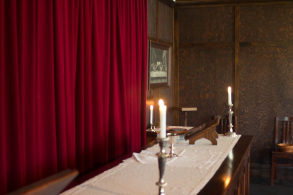 St David's interior, altar at front on a Sunday