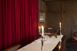 St David's interior, altar at front on a Sunday
