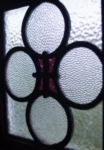 St David's interior - stained glass detail