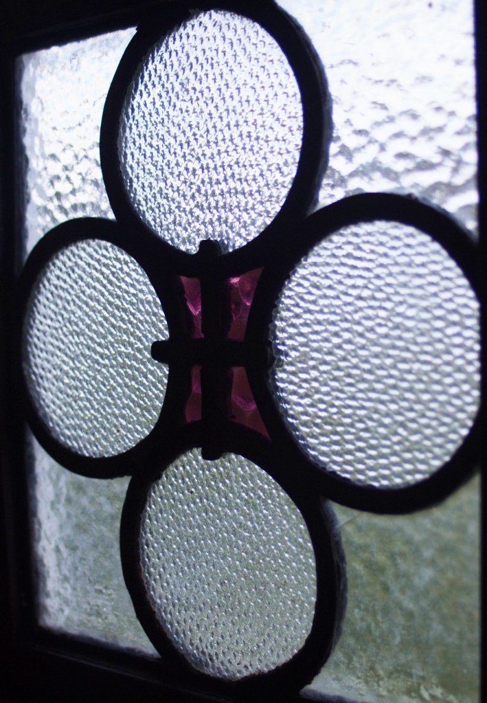 St David's interior - stained glass detail