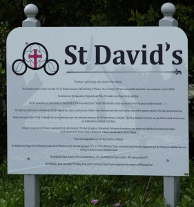 History Sign for St David's Church Matangi