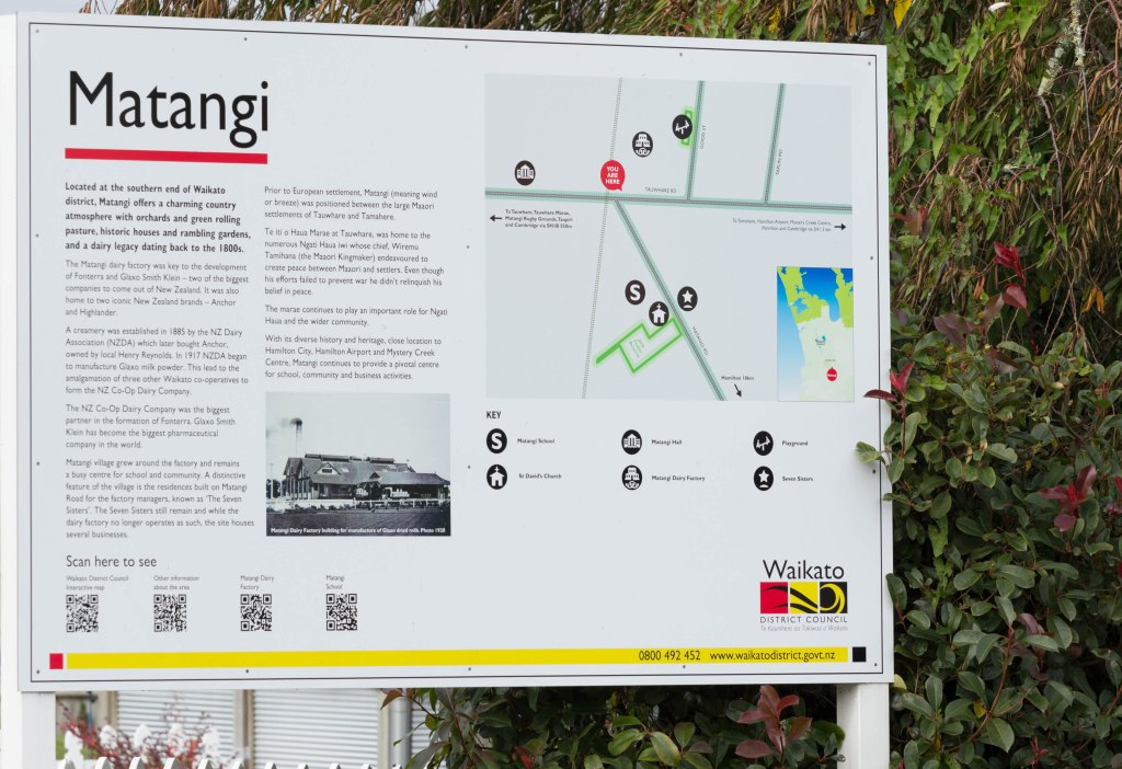 Tauwhare Road, Matangi Information Sign
