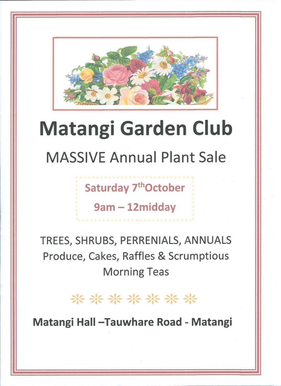 Matangi Garden Club Plant Sale 2017