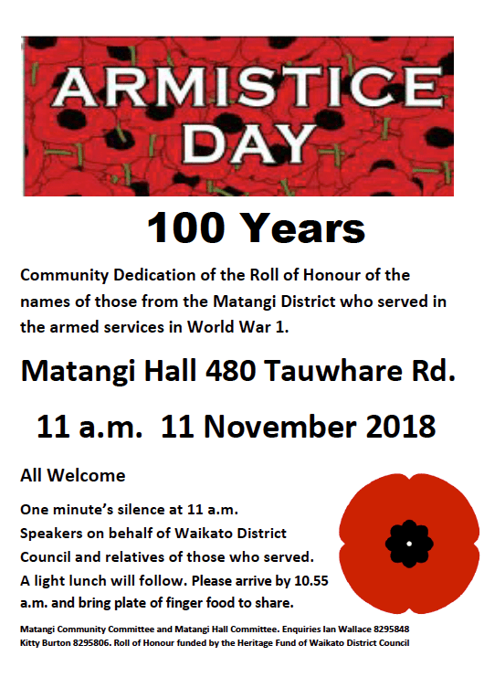 Armistace Day 100 years 11 Nov 2018